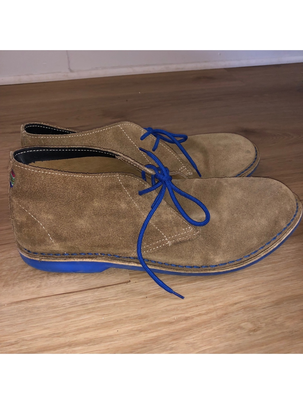 Veldskoen Heritage Farmer J Bay Blue Tan Brown Suede Chukka Ankle Boots Mens 12 - Picture 3 of 8